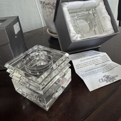 A Pair Of Clear Candle Holders