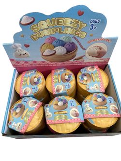 Wholesale 12PC Dumpling Squishy Toys, Giant Dumpling Squishy Mystery Box, Colorful Squishies Dumplings Stress Balls Toy, Stocking Stuffers with Food S