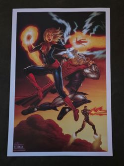 Marvel Print - Captain Marvel, Thor, Iron Man