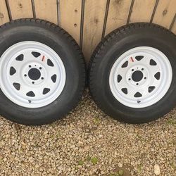 BRAND NEW 205/75/15 ST205/75D15 trailer tires and wheels 5x4.5 
