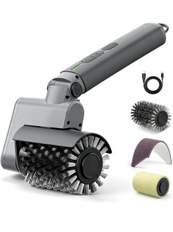 🔥Brand new🔥 Electric Grill Brush 3-in-1 Kit – Cordless BBQ Cleaner with Reinforced Safe Metal Bristles – 2 Hours Runtime, Waterproof & Dishwasher Sa
