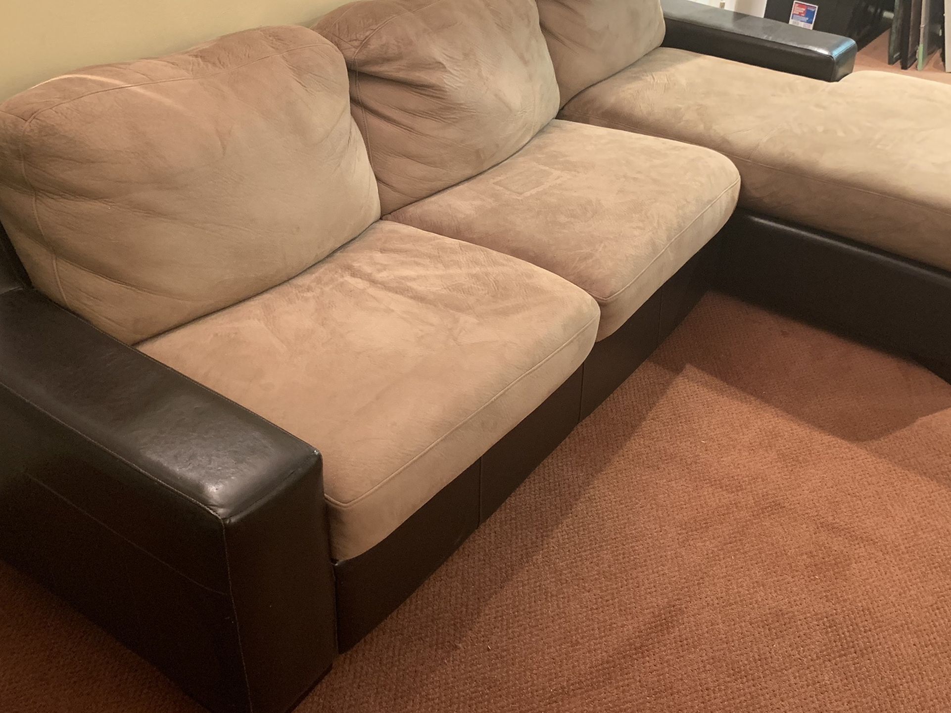 Leather Sofa Chaise combination