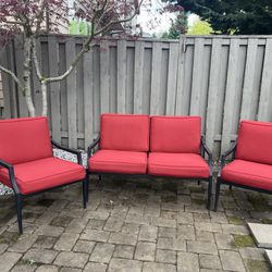 Outdoor Patio Furniture Loveseat and Two Chairs
