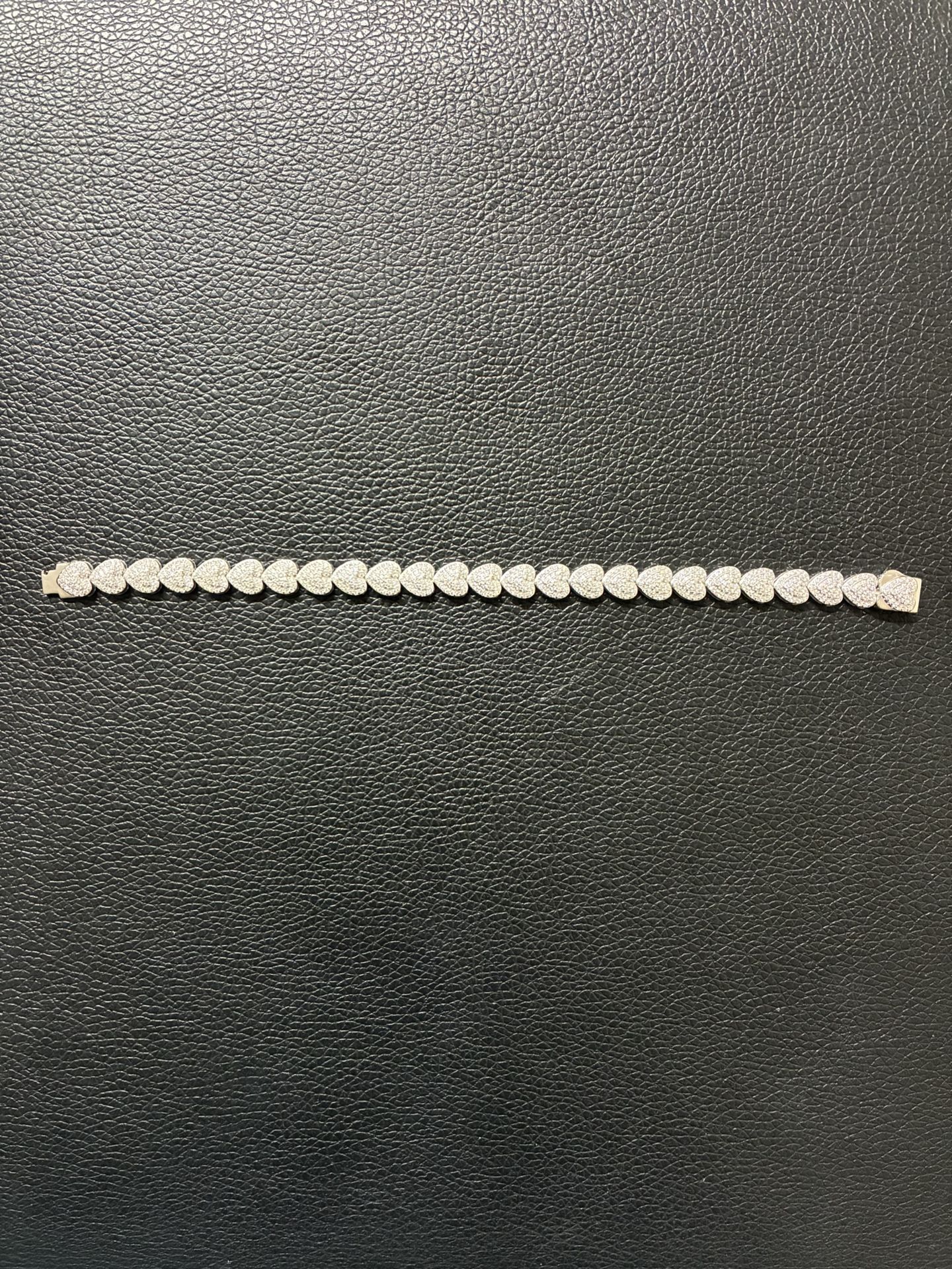 925 Sterling Silver heart bracelet.