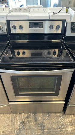 Whirlpool Stainless Electric Stove with Glass Top