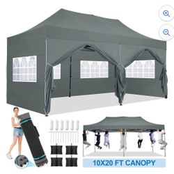 Tent 10x20 Canopy with 6 Sidewalls Waterproof Heavy Duty Commercial Canopy Tent for Parties Outdoor Tent Garden Gazebo Tent, Carry