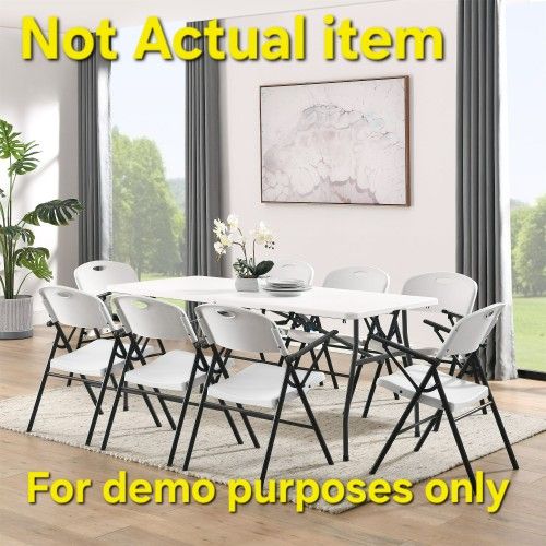 Mainstays 6 Ft Half+Folded Table, 2 Pk