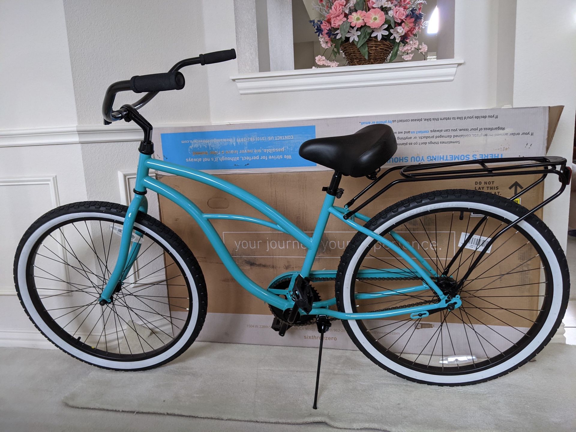 Bicycle: Teal Blue Single Speed Beach Cruiser