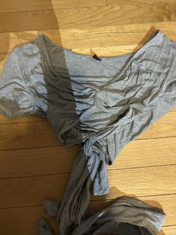 SHEIN ICON Twist Front Tie Front Crisscross Short Sleeve Crop WomenTop White