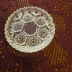 Vintage Cut Glass Crystal Small Dish