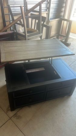 Lift-Top Coffee Table with Storage Drawers