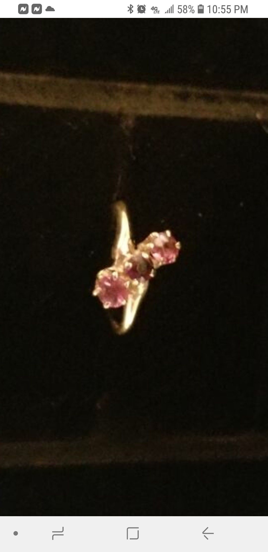 8k Yellow Gold Amethyst Diagonal Ring Size 3 1/2 - Item # 26
