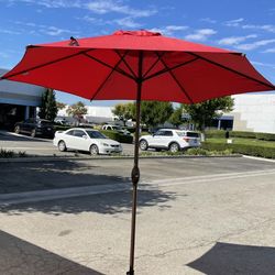 Outdoor 9 Feet Aluminum Market Umbrella with Crank and Push Button Tilt - Include umbrella cover- No Base  
