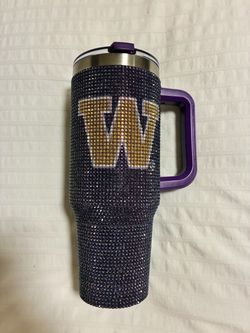 UW Huskies Purple & Gold Rhinestone Tumbler
