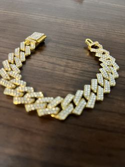 Iced Out  Diamond Gold Bracelet 
