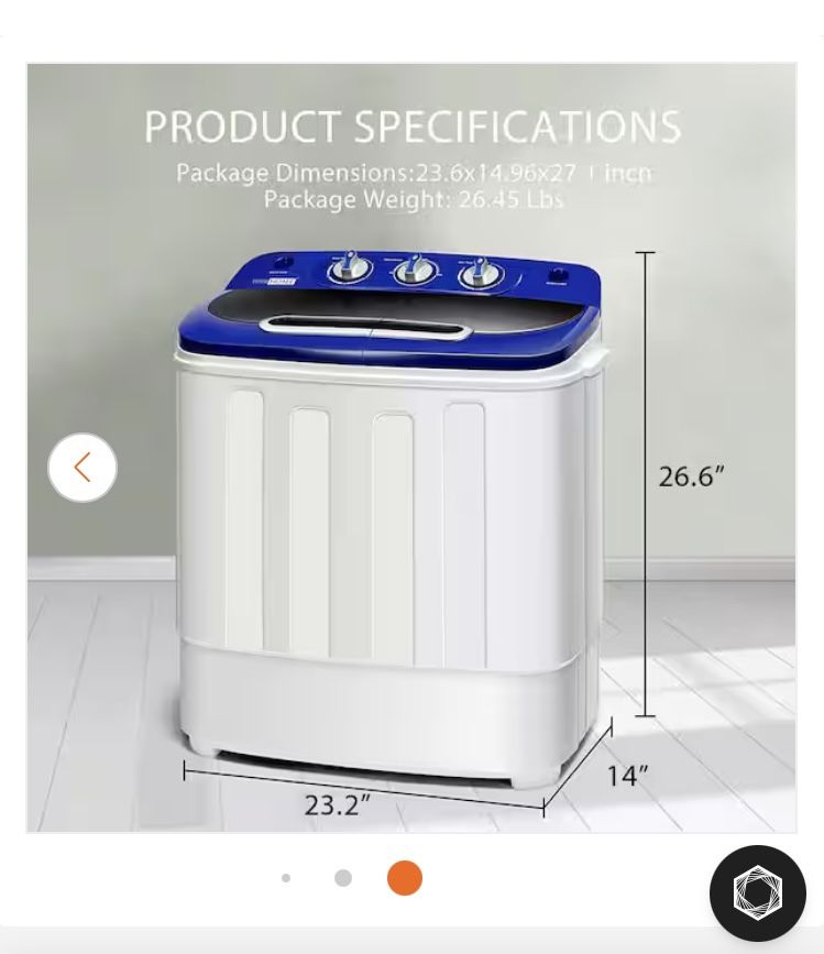 BCP PORTABLE COMPACT MINI TWIN TUB WASHING MACHINE