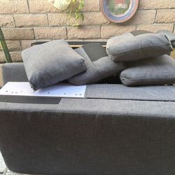 FRIHETEN Sleeper sectional,3 seat w/storage, Skiftebo dark gray