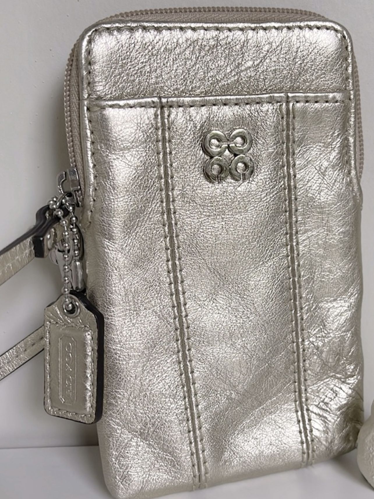 Coach Small Wristlet Metallic