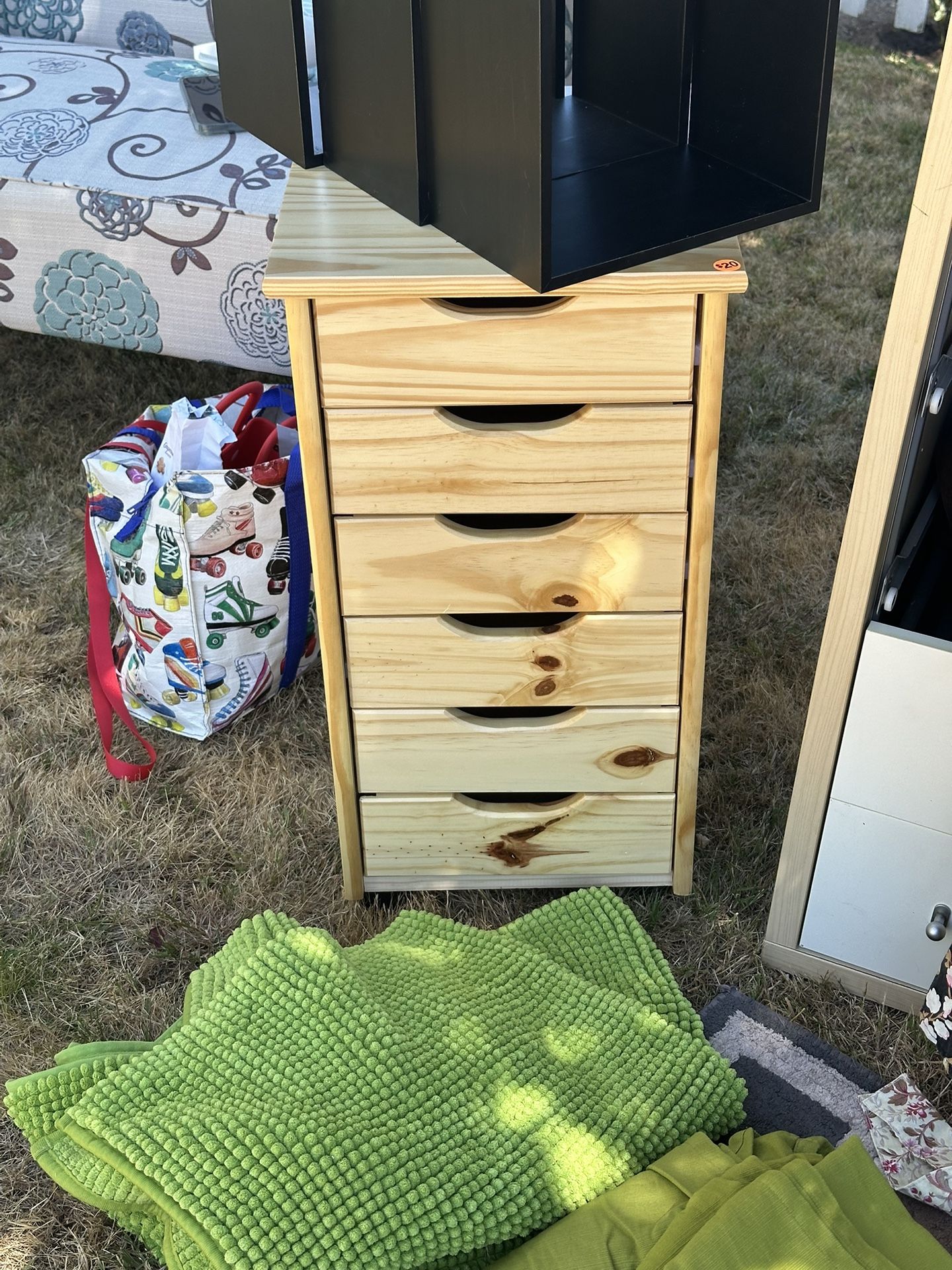 Small Wood Side Table Drawer Unit