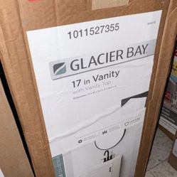 Penlee 17 in. Single Sink White Bath Vanity with White Cultured Marble Top (Assembled)