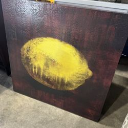 Large Lemon canvas on brown background p/u Willow Grove or Jamison PA 