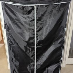 , Foldable Closet with Hanging Rail, Clothes Rack, Storage Organiser for Bags, Toys, Shoes, Living Room, Bedroom, Cloakroom,Wardrobes 2 pcs Black 75x5