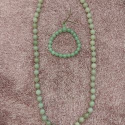 Jade Necklace And Bracelet 