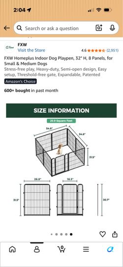 Heavy Duty Dog/Puppy Playpen – 8 Panels – Like New