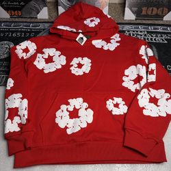 Denim Tears Red Cotton Wreath Hoodie – Size M