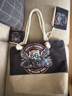 Route 66 Tote Bag with2  Wallets Set