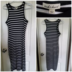 Derek Heart tank bodycon black and white dress size L.