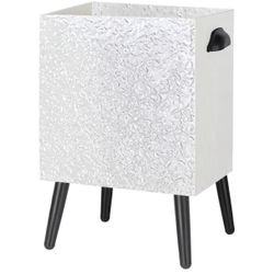 Decorative Bathroom Garbage Can for Office, Bedroom, Bathroom, Dorm, Desk, Living Room, Cabinet (White, 5 Gallon)