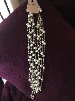 Long Multi-Layer pearl necklace. (Earrings broke, so it is necklace only)