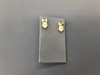 Double Stud Earrings Yellow Gold 18k (.750) 2.7 grams