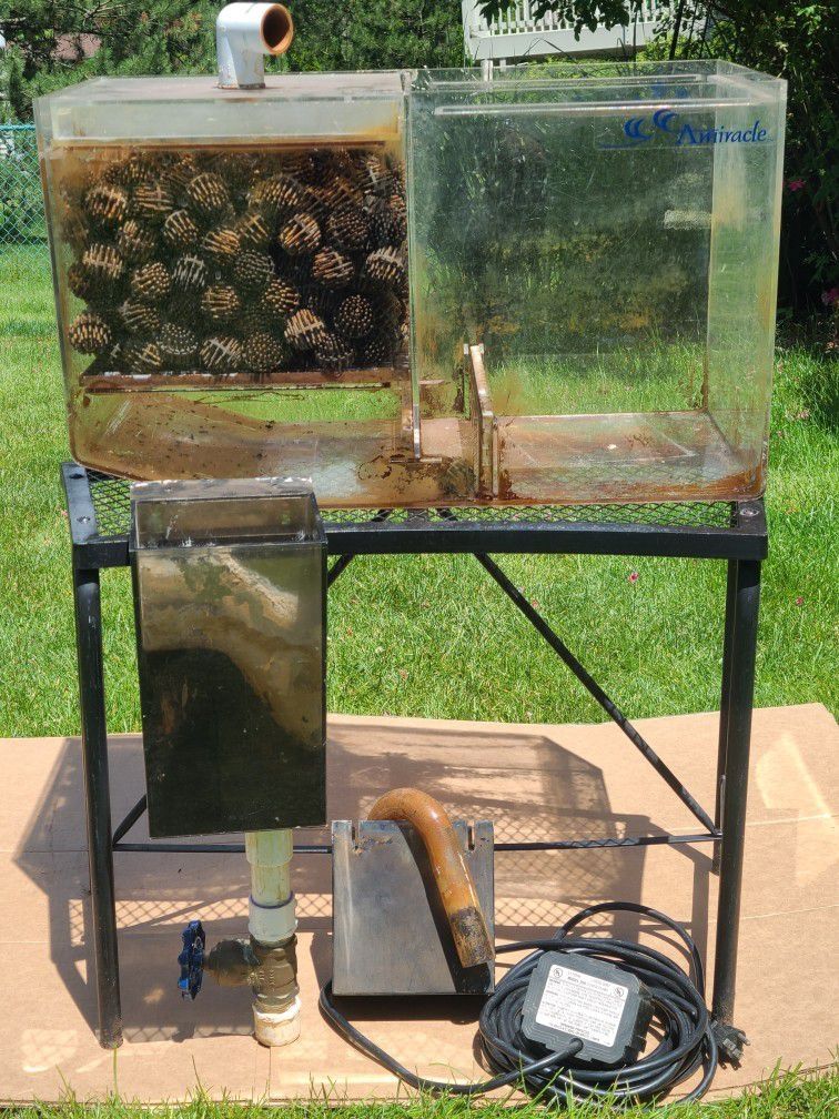 AMIRACLE Aquarium Trickle Filter 17 Gal Capacity With Biomedia. Overflow Canister, 37 Watts Pump