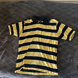 Yellow navy blue polo