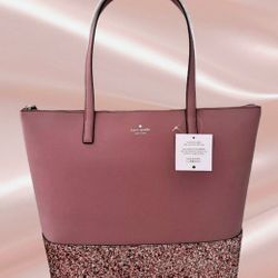 Kate Spade Cherrywood Greta Glitter Tote Brand New w Tags