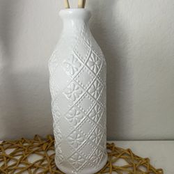 9” White Ceramic Vase Home Flower Decor 