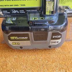 RYOBI 18V LITHIUM HIGH PERFORMANCE BATTERY AH6.0 BRAND NEW 