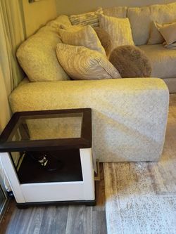 Brand new side table with electric back hook.up