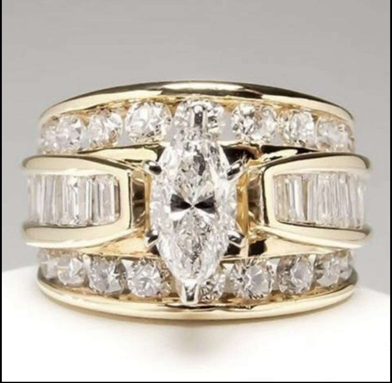 *SALE* Created White Sapphire Marquise Cut Wedding Ring Sizes 5/6/7/8/9/10 /11/12