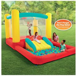 Play Day Jump 'N Away Kids Indoor and Outdoor Bouncer with Blower Included