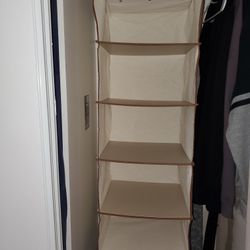 5-Shelf Hanging Closet Organizer, Hanging Shelves for Closet, Fabric