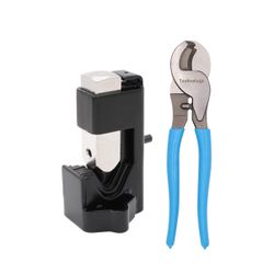 Battery Cable Lug Crimping Tool for AWG 8-4/0 Terminals with Cable Cutter