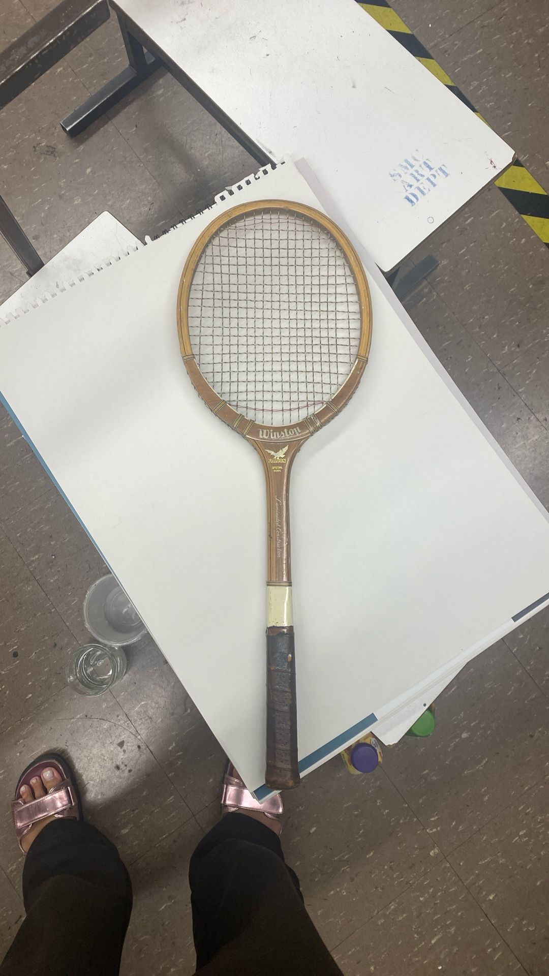 vintage wooden tennis racket. Winston