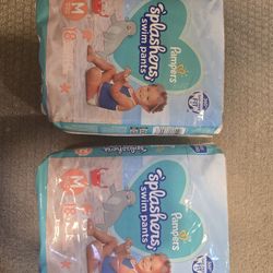 2 bags of unopened Pampers Splashers, Medium