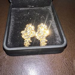 10k large nugget earrings 