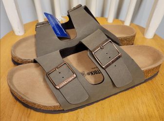 NEW Birkenstock Men's Arizona Stone Birkibuc Sandals Size 43 / 10 10.5