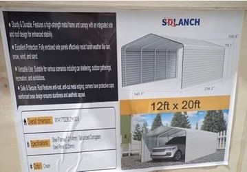 4th of July Sale!!! - 12 x 20 Metal Carport / Shelter with Sides +FREE American 🇺🇸 Flag!!!