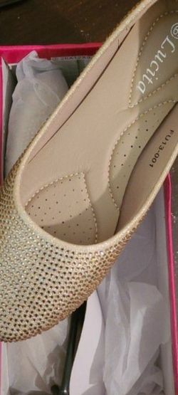 Gold flats with studs